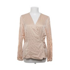 Zara Woman, Wickelbluse, Größe: L, Beige, Einfarbig, Satin, Damen -YAW