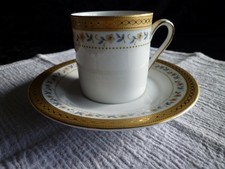 Winterling Porzellan Mokkatasse mit Untertasse, Gold & Blumendekor, Sammeltasse