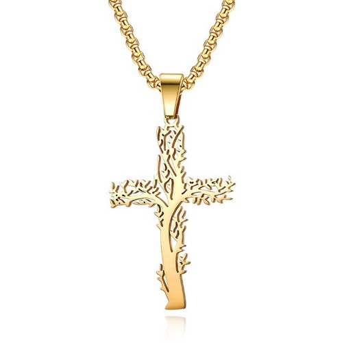 18k goldkette kreuzkette mit - goldkette,