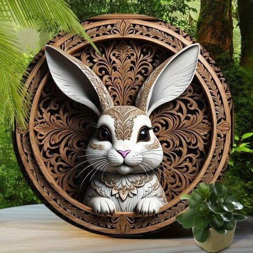 Blechschild rund hase - blechschild,