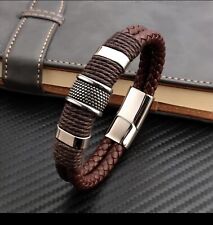 Herren Armband Leder Armband Edelstahl Armband Bestseller Männer Armband Braun