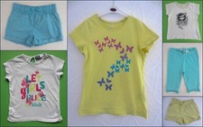 Kleiderpaket Mädchen - 1 Gr. 110/116 T-Shirt Shorts Radler-Hose Sommer 6 Teile