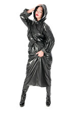 Regenmantel PVC Mantel Trenchcoat Schwarz Regencape Poncho Cape Latex