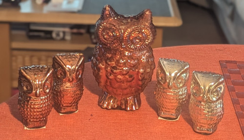 Eulen figuren glas - 5x,