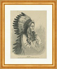 Sitting Bull Häuptling Medizinmann Hunkpapa-Lakota-Sioux Cronau Holzst E 24802