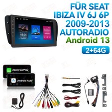 2+64G Android 13 Für Seat Ibiza IV 6J 6P 2009-2013 Carplay Autoradio GPS Navi BT