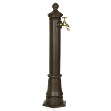 Wasserzapfstelle für Garten Wasserzapfsäule Antik-Stil Braun 80cm Standbrunnen