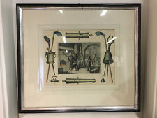 Lithografie original 1840 Die Glockengießer
