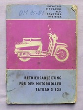 Betriebsanleitung für den Motorroller Tatran S 125 Type 03 B von 1968 Handbuch