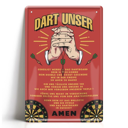 Blechschild dart unser gebet - dart,