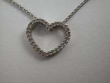 zarte Collier / Kette Herz Diamant Weißgold