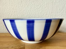 Schale Porzellan weiß m. Streifen blau Schüssel Schälchen Bowl blue stripe