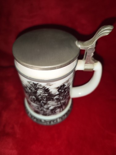 Bierkrug mit zinndeckel - mit,