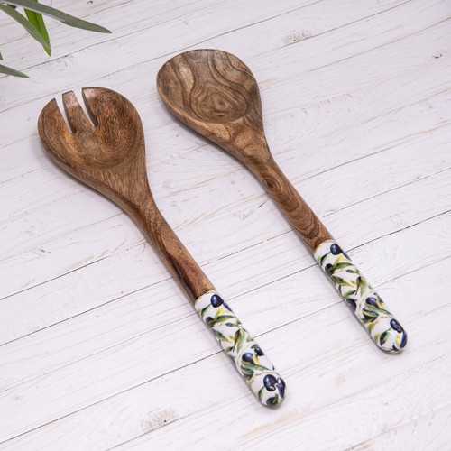 Mangoholz olive emaillierte - olive,