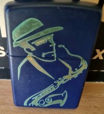 Orginal Altes Zippo ,, Saxofon Spieler Jazz ,, Top Zustand !!