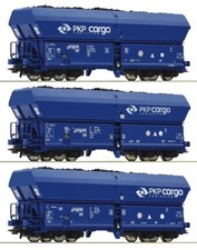 ROCO Set mit 3 Selbstentladewagen Bauart Falns PKP Cargo Ep.VI Spur H0 (76046)