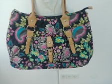 oilily Wickeltasche unbenutzt schwarz mit Blumenmuster Tasche