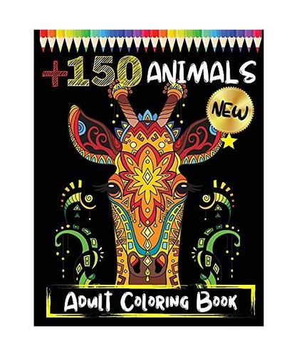 150 animals adult coloring - animals,