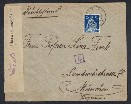 Schweiz 1917 brief helvetia - helvetia,