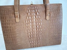Krokodil? Leder Hand- Trage- Tasche Vintage Damen 30x22cm - 50er bis 70er Jahre