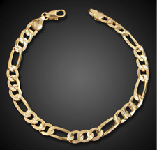 18k Goldkette Armband Panzerkette 4MM 21cm Arm Schmuck  Herren Damen vergoldet