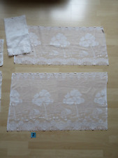 1x Set Scheiben-Gardinen weiß " Haus mit Baum, Maße beachten