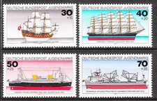 Deutsche Bundespost 1977: Jugend: Deutsche Schiffe