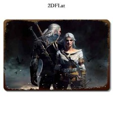 Blechschild witcher + Ciri    20x30cm   B-Ware Transportschaden