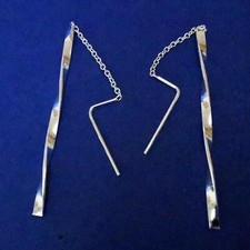 Durchzieher Ohrhänger Ohrketten Ohrringe 925 Silber mit Stab Dreieck Quadrat 