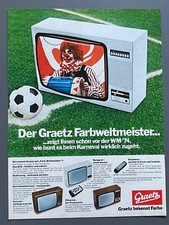 Der Graetz Farbweltmeister Fernseher TV Original 1974 Vintage Advert Werbung