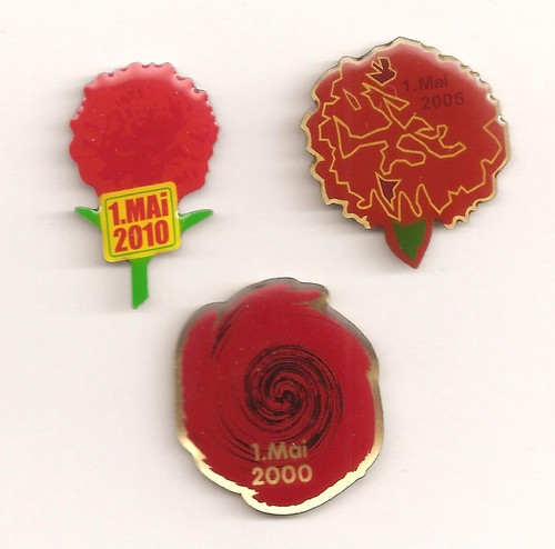 Drei verschiedene mai pins - 1.mai,