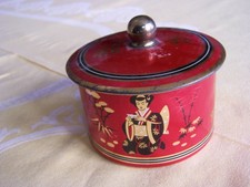 Meßmer Teedose Dose rund rot - Werbung Reklame Ø 8 cm 