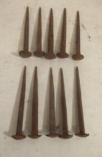 5 Stück Handgeschmiedete Eisennägel Um 1890 