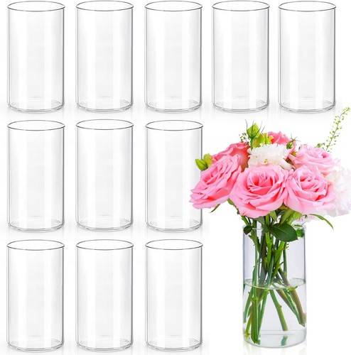 12x blumen vasen zylindervasen - vasen,