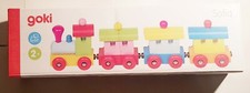 GOKI Holzzug SOFIA Lokomotive mit 3 Waggons aus Holz ZUG 2+ Eisenbahn Magnet NEU