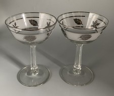 Sektschalen Champagner Schalen; Libbey USA; Serie Silver Leaf; 60er; 2 Stck
