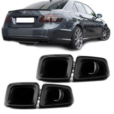 Mercedes W221 W212 Auspuffblenden Eckig Blenden Chrom Schwarz für S63 E63 AMG