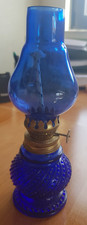 Petroleumlampe (blau) - Glas &