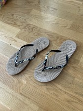 Roxy Damen Sandalen Badelatschen Schwarz Beige Gr. 38/39 Flip Flop