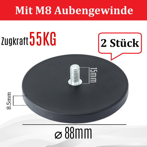 Neodym magnet gummiert mit - 2x,
