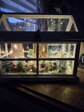 Laterne Mini Gewächshaus 37x21x31cm Shabby Chic Weihnachten