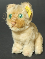 Alter Steiff Tiger Baby Katze Steifftier Stofftier Knopf Fahne 11cm Tigerbaby