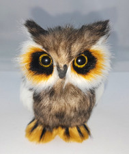 Dekofigur Figur Eule Waldtiere Kauz Kunstfell Fakefur Herbst Winter Wald Uhu