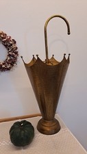 vintage alter Schirmständer in Regenschirm- Form Schirmform Messing rund Metall