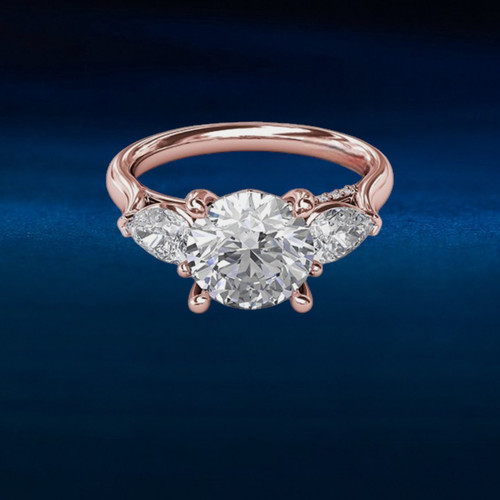 Diamant ehering rotgold - 14, k