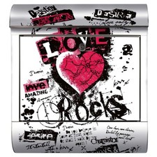 Briefkasten Love rocks Schwarz