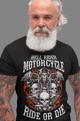 Herren biker shirt hell rider - biker,