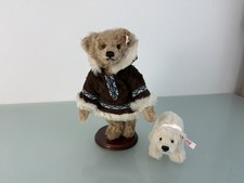 Steiff Tier 036019 Eskimo 25 cm mit Eisbär Teddy Bär Top Zustand   