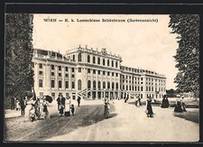 Wien, Gartenansicht vom K. k. Lustschloss Schönbrunn, Ansichtskarte 1910 