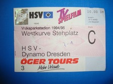 94/95 Ticket HSV Hamburger SV Dynamo Dresden Eintrittskarte Bundesliga Sammler